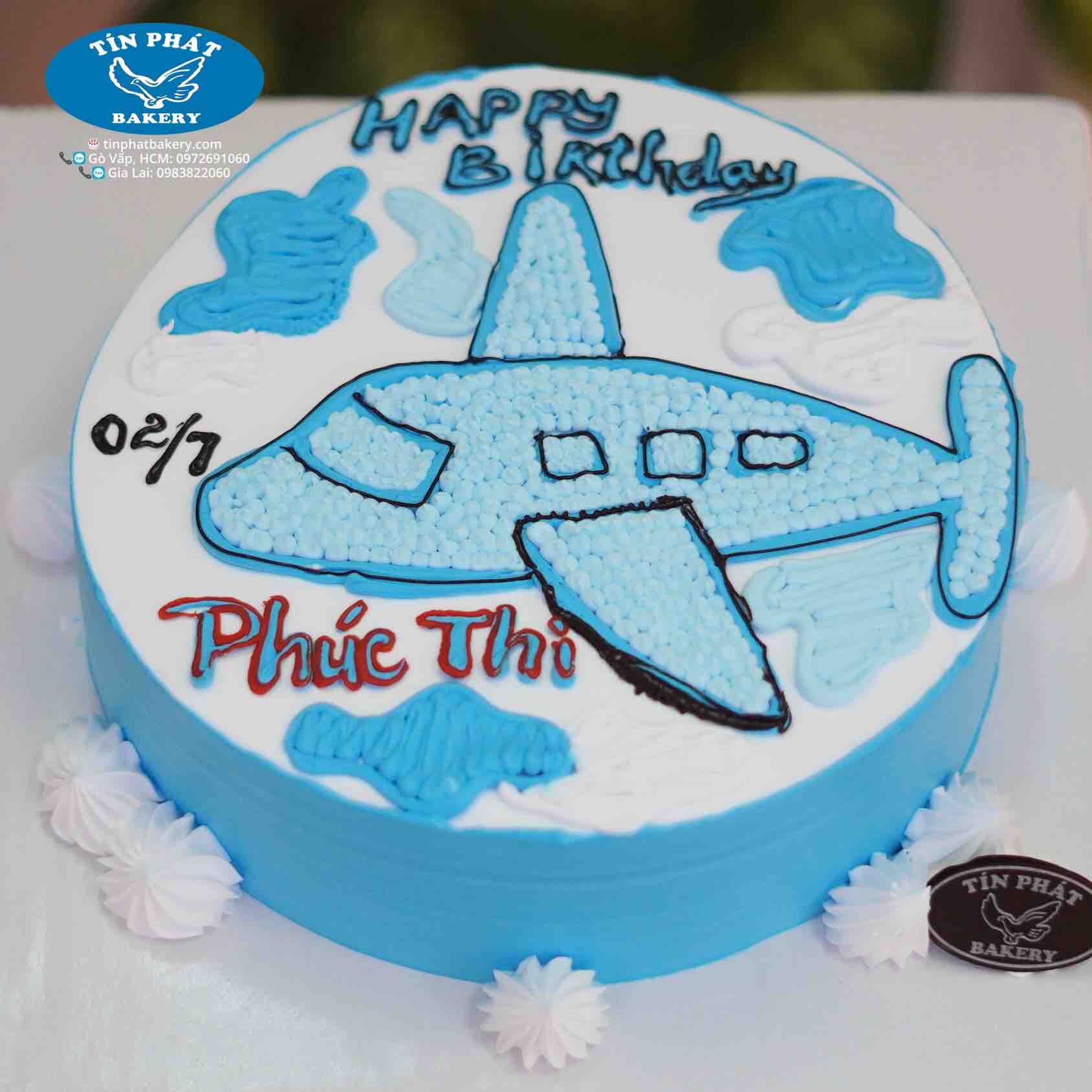 Thiết kế Bánh sinh nhật vẽ máy bay sáng tạo và độc đáo
