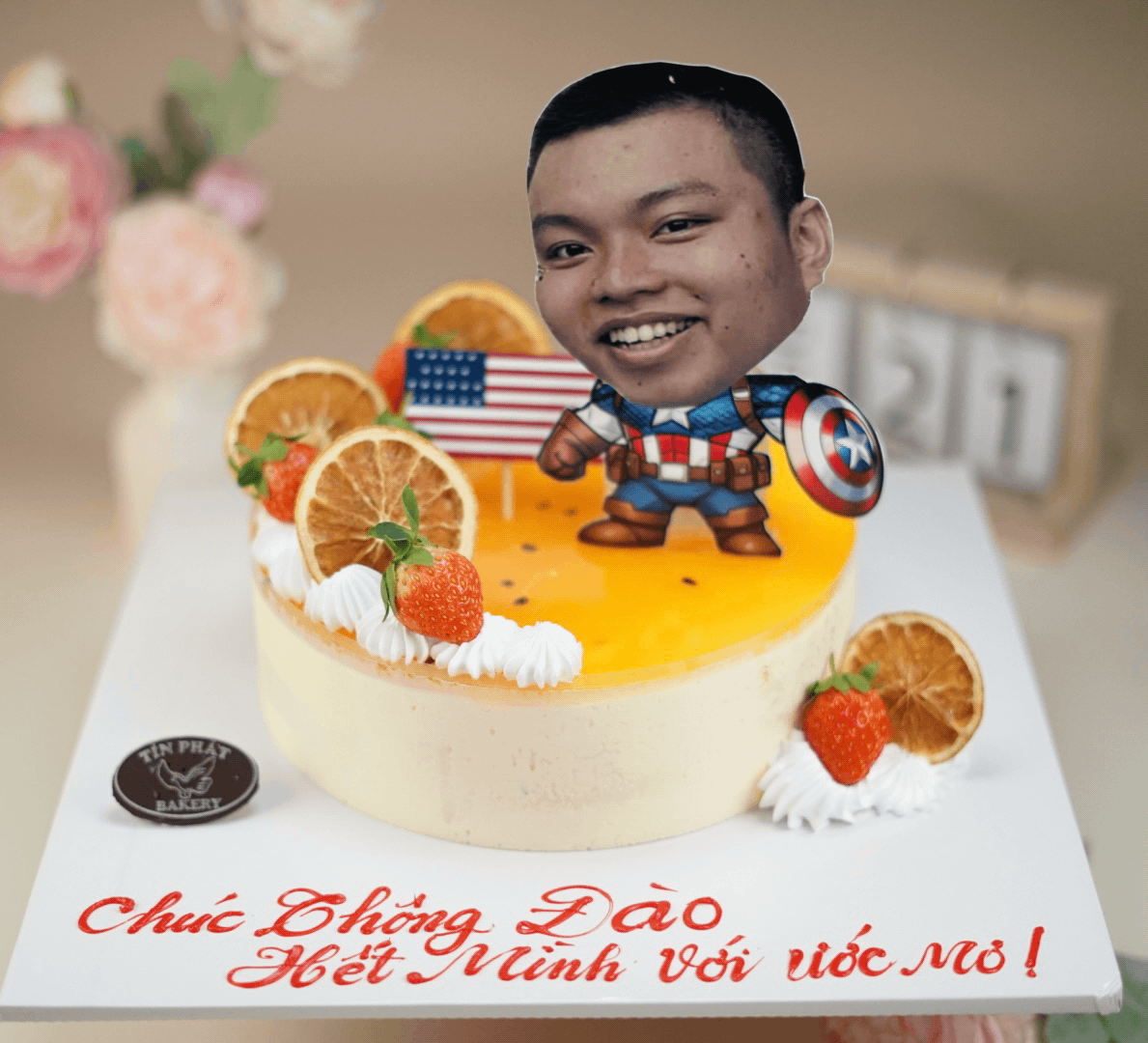 Bánh Kem Mousse Chanh Dây Captian America Lắc Lư TP 2692