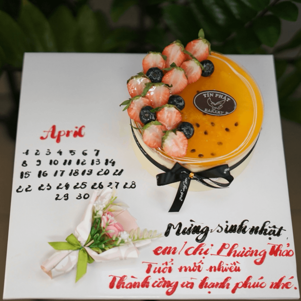 Bánh Kem Mousse Chanh Dây Lịch và Hoa TP 2711