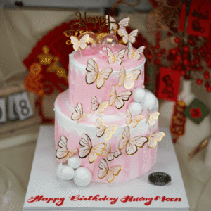 Bánh Kem 2 Tầng Bướm Hồng TP 2924