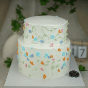 Bánh Kem 2 Tầng Vẽ Hoa TP 2909