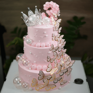 Bánh Kem 3 Tầng Bướm Hồng TP 2918