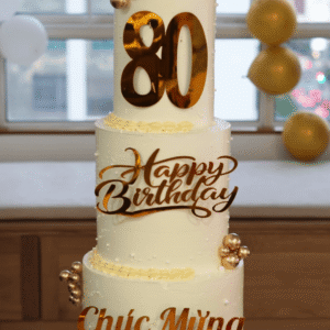 Bánh Kem 3 Tầng Chữ Cáng Gương Vàng TP 2932