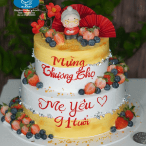 Bánh Kem Mừng Thọ 2 Tầng Trái Cây TP 2931
