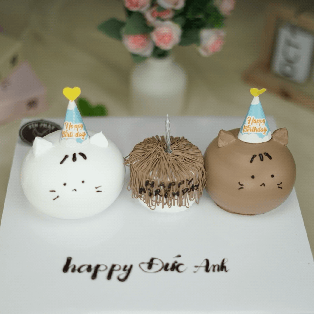 Bánh Kem Sinh Nhật 2 Bạn Mèo Mini TP 2884
