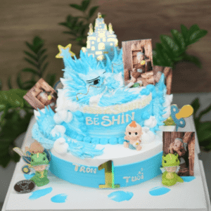 Bánh Kem Thôi Nôi 2 Tầng Rồng Xanh In Hình TP 2934