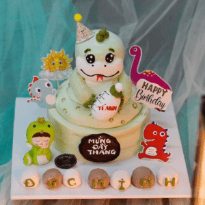 Bánh kem Đầy Tháng Con Rắn 2 Tầng TP 2960