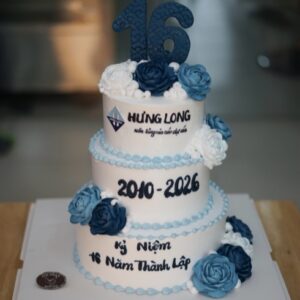 Bánh Kem 3 Tầng Kỷ Niệm 16 Năm Thành Lập Doanh Nghiệp TP 3053
