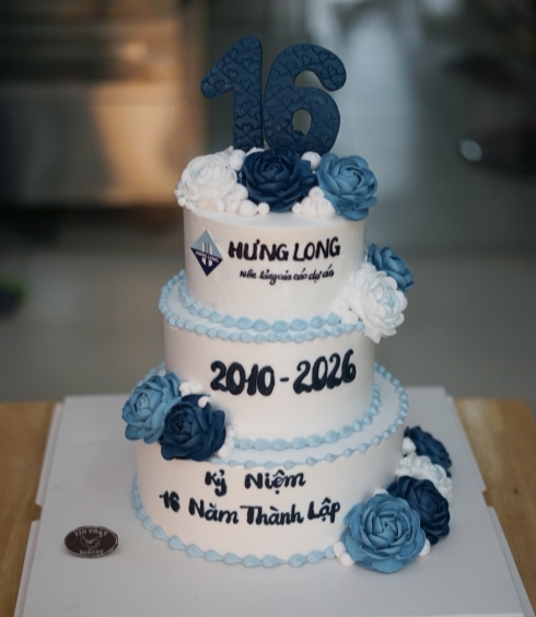 Bánh Kem 3 Tầng Kỷ Niệm 16 Năm Thành Lập Doanh Nghiệp TP 3053