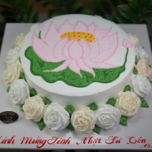 Bánh Kem Thuần Chay Vẽ Hoa Sen TP 2036