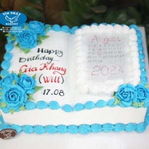Bánh Kem Quyển Sách Đốt Cháy Có Ẩn Hình In Kỷ Niệm Lớp Học TP 3327