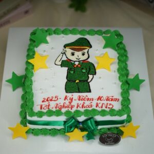 Bánh Kem Vuông Vẽ Sĩ Quan Quân Đội TP 3338